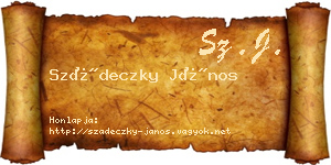 Szádeczky János névjegykártya