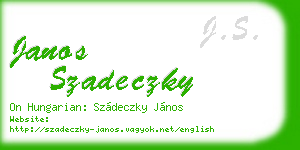 janos szadeczky business card